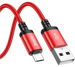 Кабель USB microUSB 1m HOCO X89 2.4A MAX красный